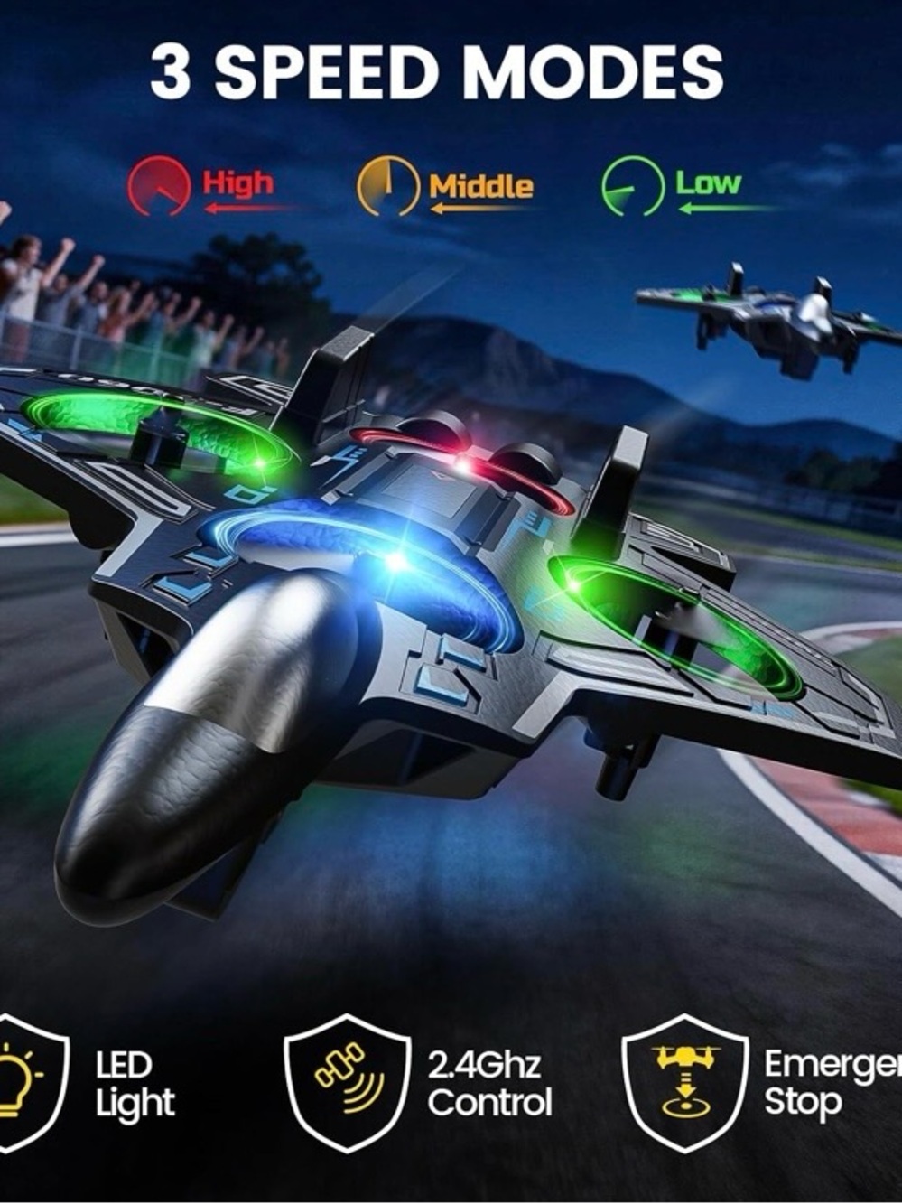 NEW - Remote Control Airplane RC Plane for Kids, Adults, Foam Fighter Jet Planes - Picture 3 of 7